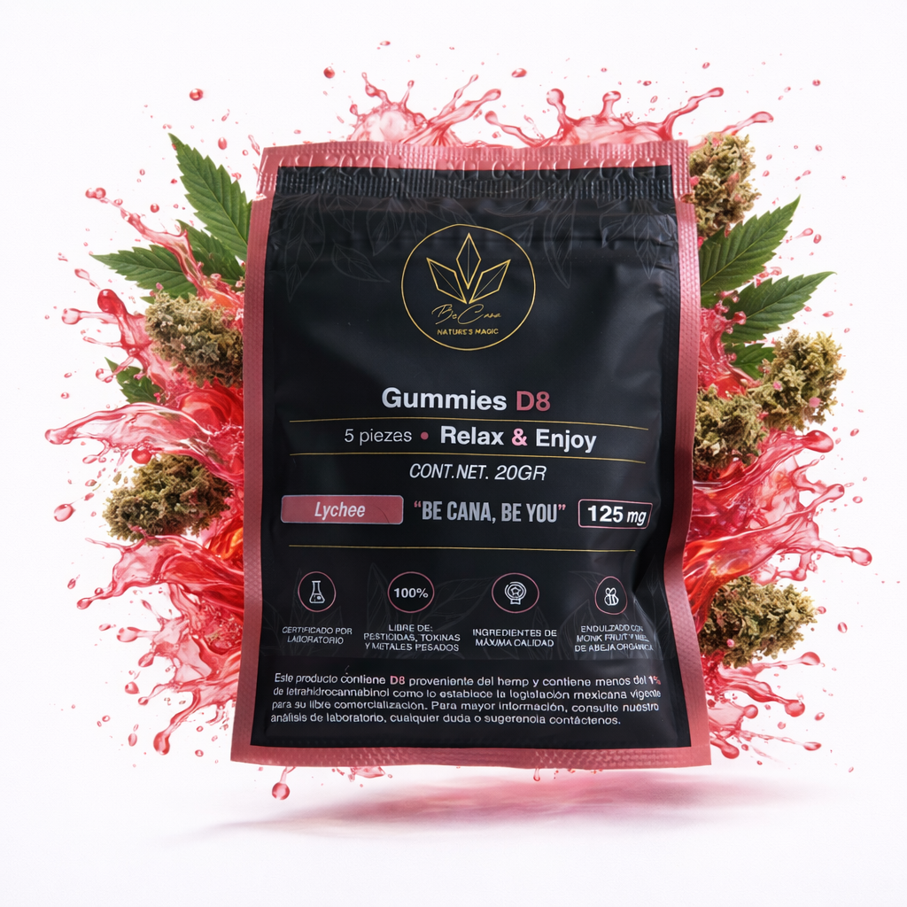 Be Cana Gummies D8 Lychee – 125 mg | 5 piezas