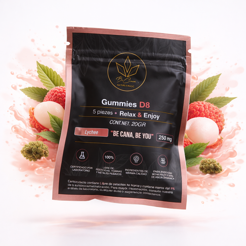 Be Cana Gummies D8 – Lychee & Frutos Rojos | 250 mg
