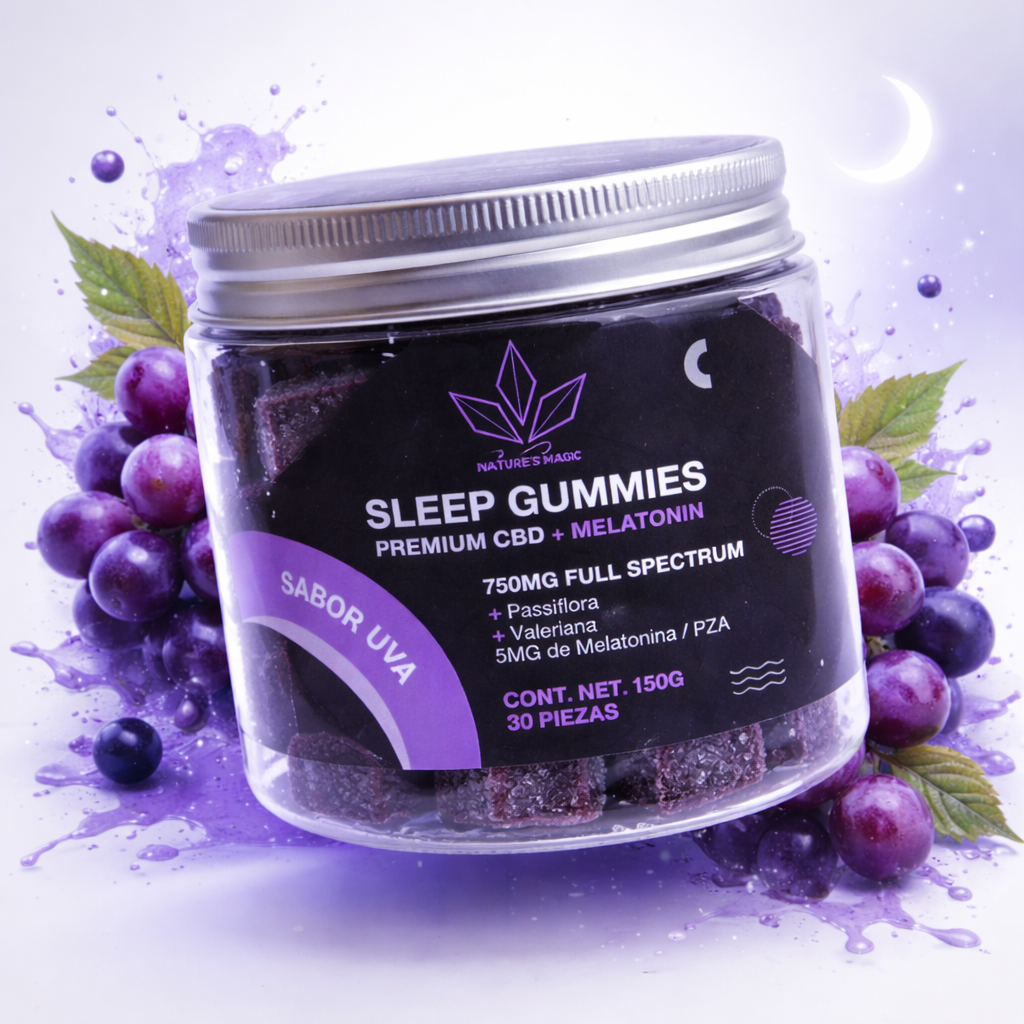 Sleep Gummies CBD 750mg + Melatonina | Cherry o Uva | 30 piezas