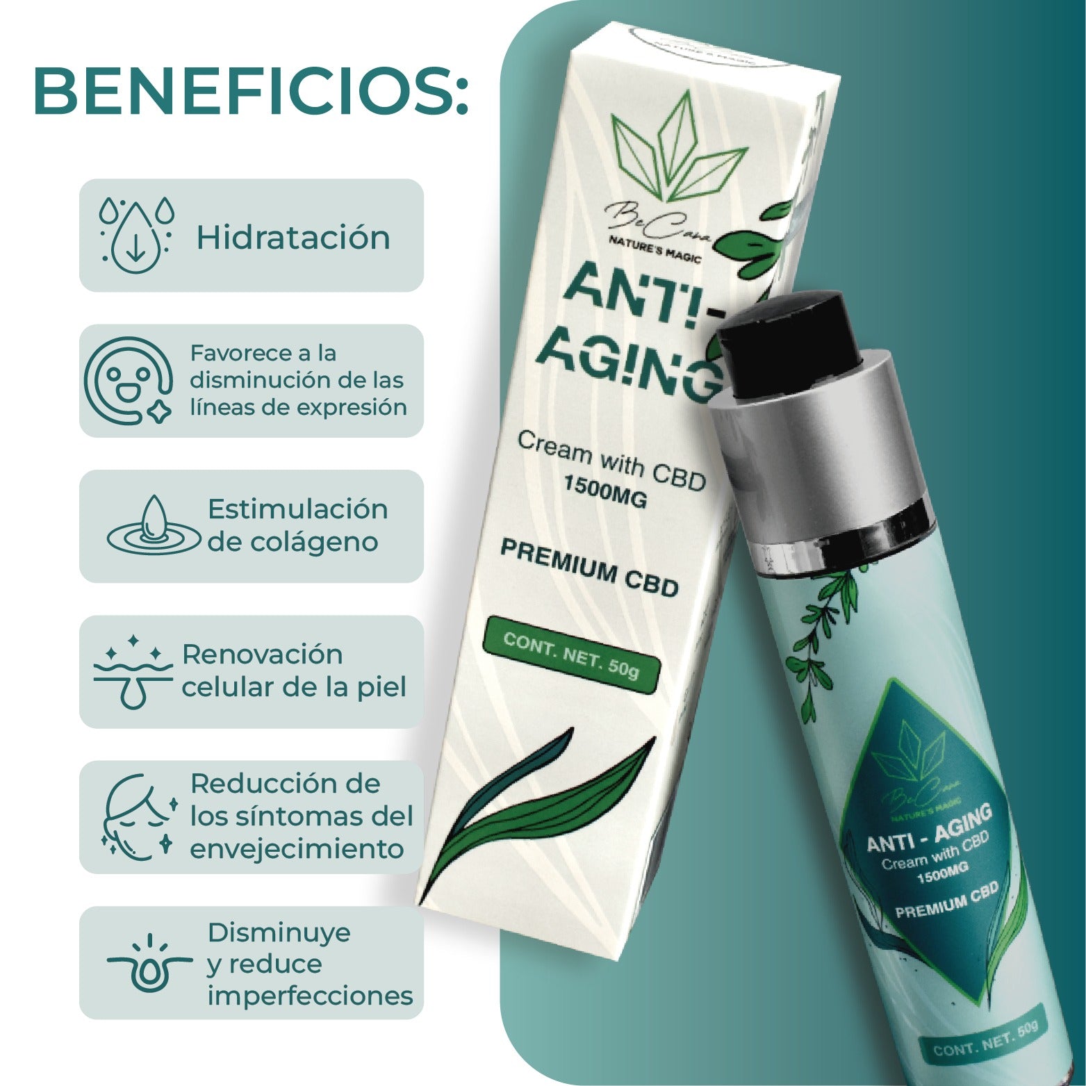 🧴 ANTI-AGING CBD CREAM | 1500 MG | 50g