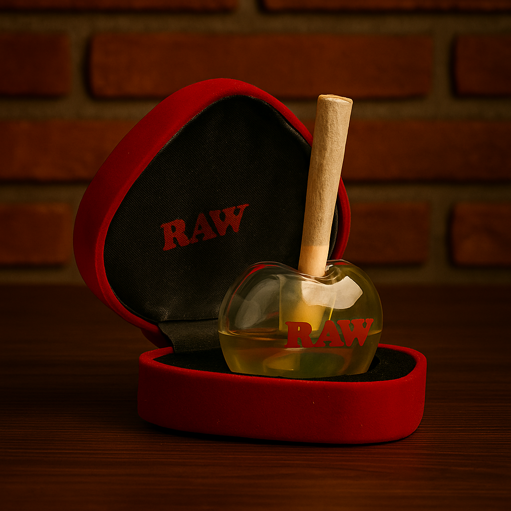 🔴 RAW Apple Glass Holder – Edición Corazón